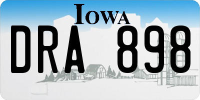 IA license plate DRA898