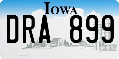 IA license plate DRA899