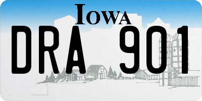 IA license plate DRA901