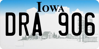 IA license plate DRA906