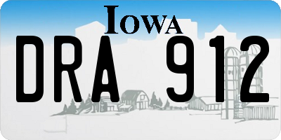 IA license plate DRA912