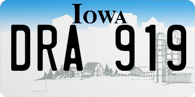 IA license plate DRA919
