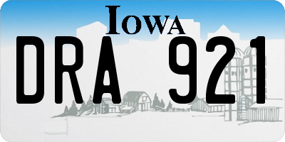 IA license plate DRA921