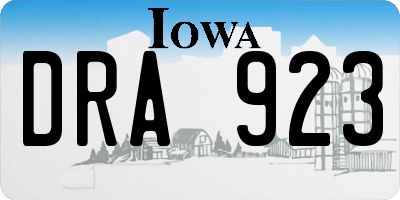 IA license plate DRA923