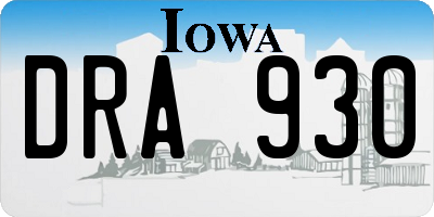 IA license plate DRA930