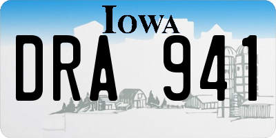 IA license plate DRA941