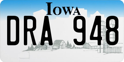IA license plate DRA948