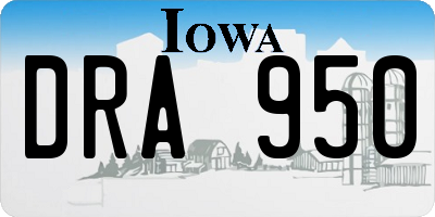 IA license plate DRA950