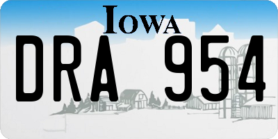 IA license plate DRA954