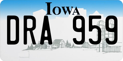 IA license plate DRA959