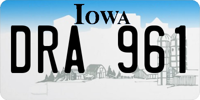 IA license plate DRA961