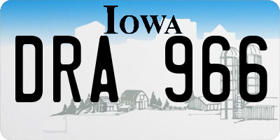 IA license plate DRA966