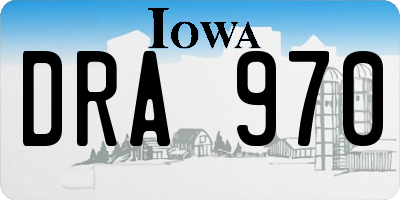 IA license plate DRA970