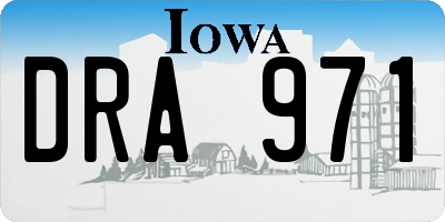 IA license plate DRA971