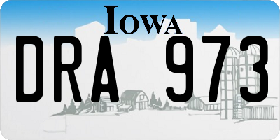IA license plate DRA973