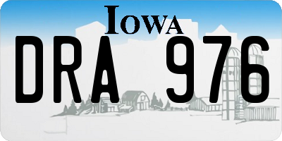 IA license plate DRA976