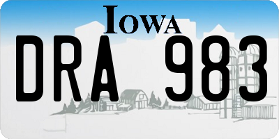 IA license plate DRA983