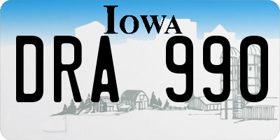 IA license plate DRA990