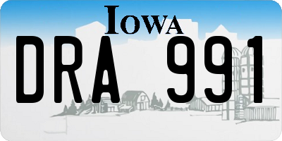 IA license plate DRA991