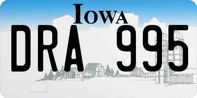 IA license plate DRA995