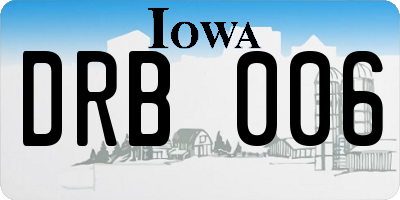 IA license plate DRB006
