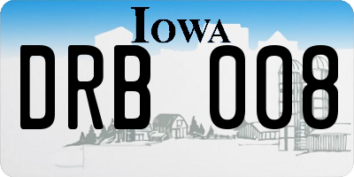 IA license plate DRB008