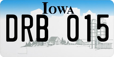 IA license plate DRB015