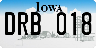 IA license plate DRB018