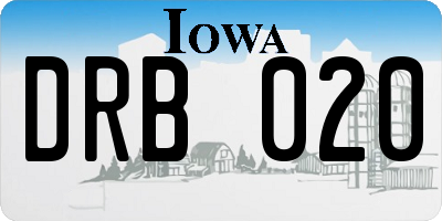 IA license plate DRB020
