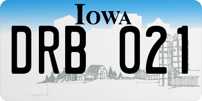 IA license plate DRB021