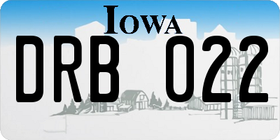 IA license plate DRB022