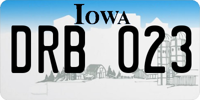 IA license plate DRB023