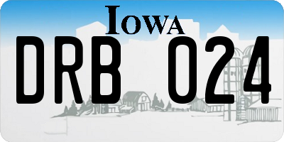 IA license plate DRB024