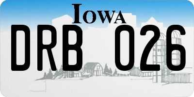 IA license plate DRB026