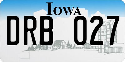 IA license plate DRB027