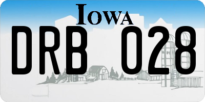 IA license plate DRB028