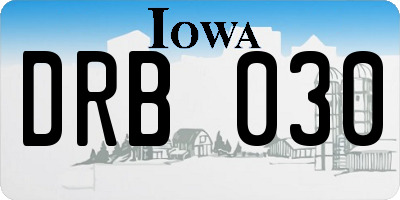 IA license plate DRB030