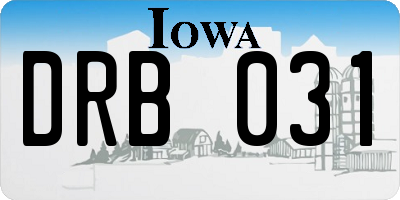 IA license plate DRB031