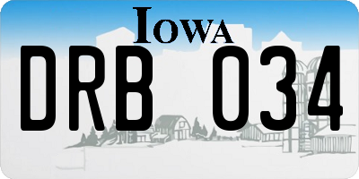 IA license plate DRB034