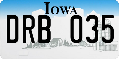 IA license plate DRB035