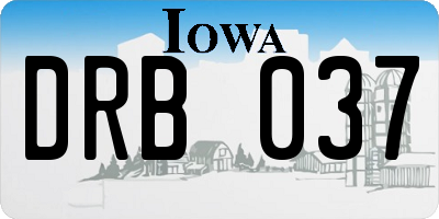 IA license plate DRB037
