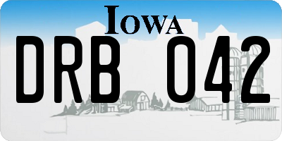 IA license plate DRB042