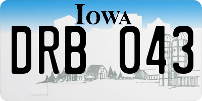 IA license plate DRB043