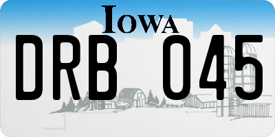 IA license plate DRB045