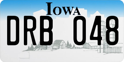 IA license plate DRB048