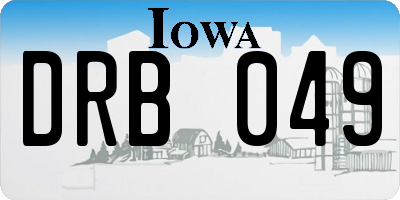IA license plate DRB049