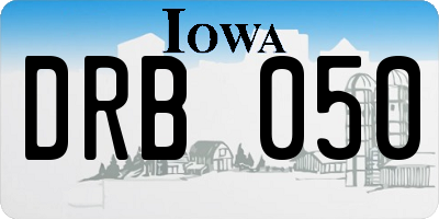 IA license plate DRB050