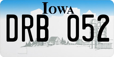 IA license plate DRB052