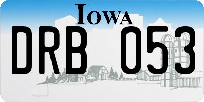IA license plate DRB053