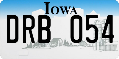 IA license plate DRB054